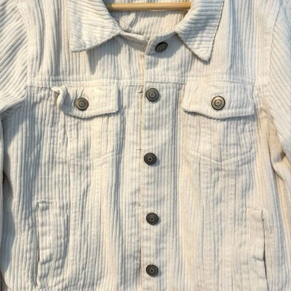 1 Sunset Lane Women's Cream Corduroy Button-Up Jacket Size Small - Picture 4 of 8